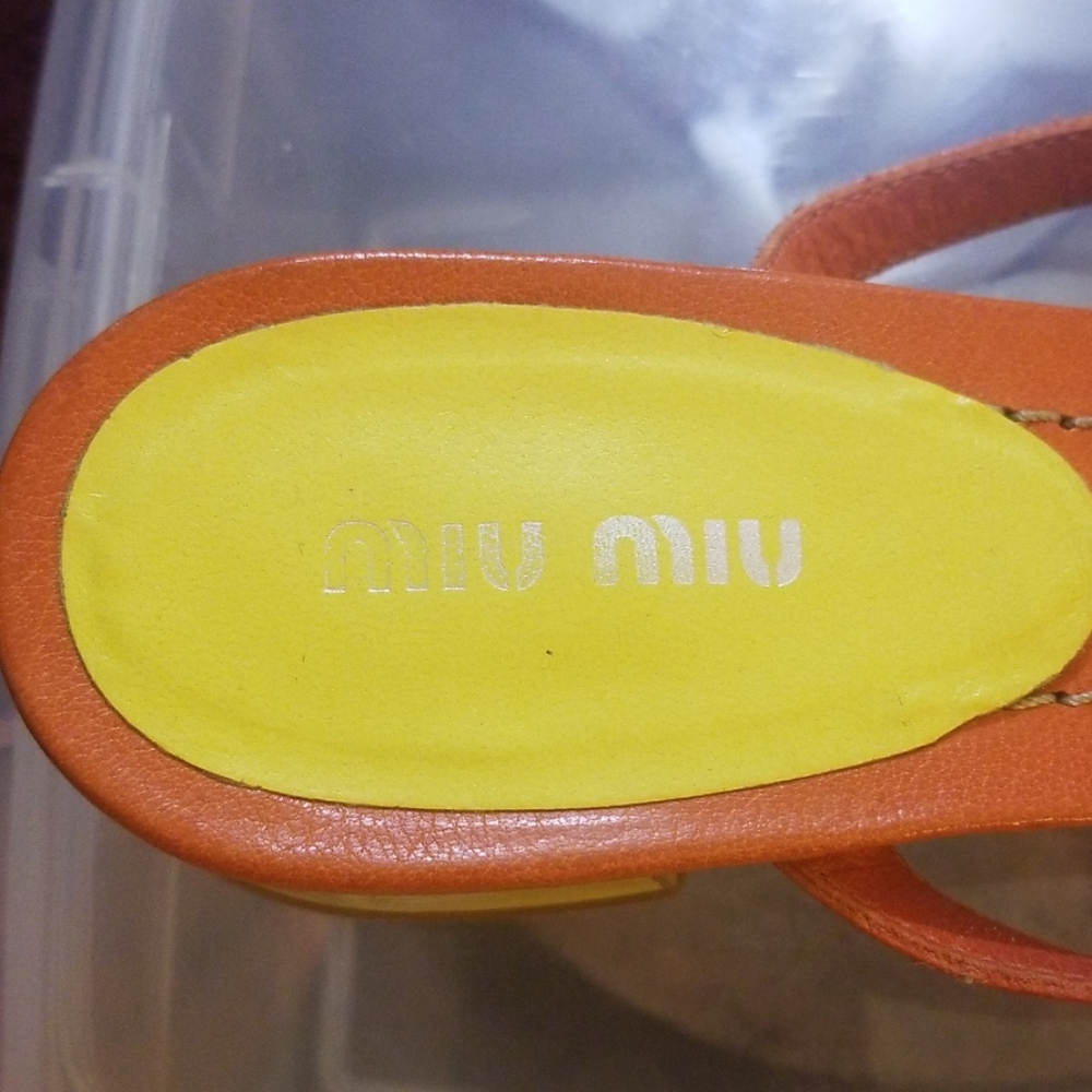 Authentic Miu Miu Leather Sandals - image 3
